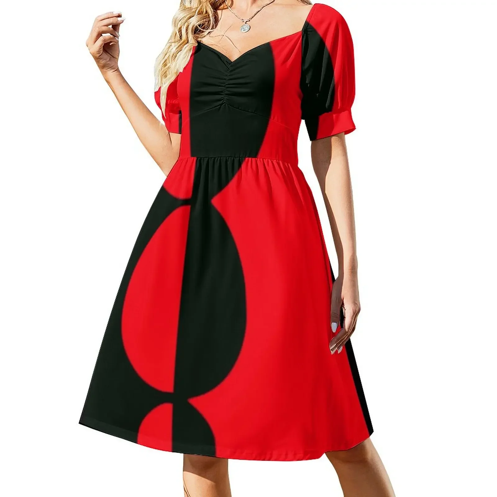 Vestido sin mangas con círculos, vestidos casuales, vestido de verano, vestido de mujer coreana.