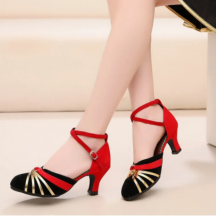 

Ballroom modern Latin dancing shoes adult mid-heel high heel soft sole pole dance shoes
