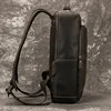 Men's Crazy Horse Leather Backpack 15.6" Laptop Cow Leather Daypack Large Capacity Male Travel Backpack With USB Cable 4