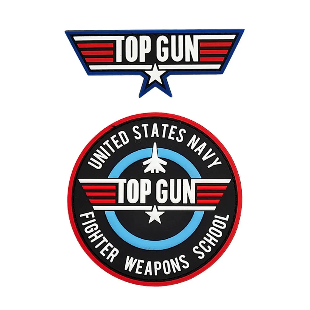 Top Gun 2 Distintivi Di Toppa In Gomma Pvc Droplet Magic Backpack Sticker Vestiti Tattici Patch Per Cappelli Glow In The Dark Hook Loop Armband