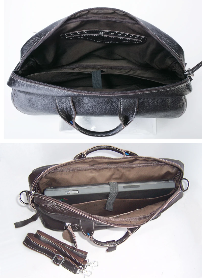 Fashion Genuine Leather Men Briefcase 14\