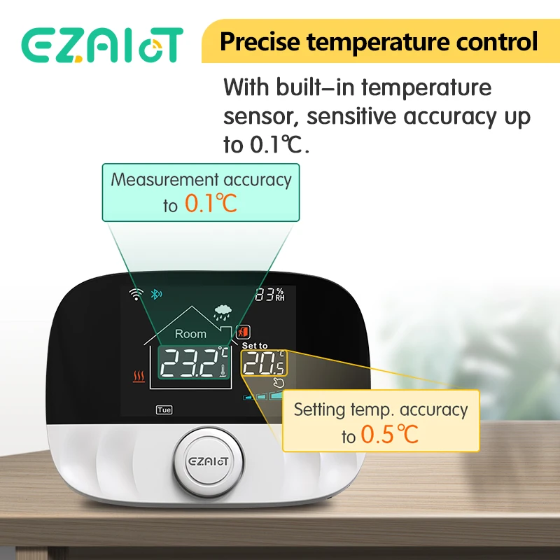 Tuya Wifi RF Smart Thermostaat Schakelaar Temperatuurregelaar voor Gas Boiler Water Verwarming voor Alexa Home (zwart