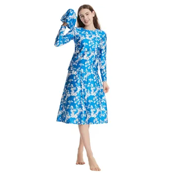 3PC Conservative Swimwear Modest Burkini Women Long Sleeve 3 Piece Hat Tops Pants Set Swimsuit Bathing Suit Muslim Swimming Suit