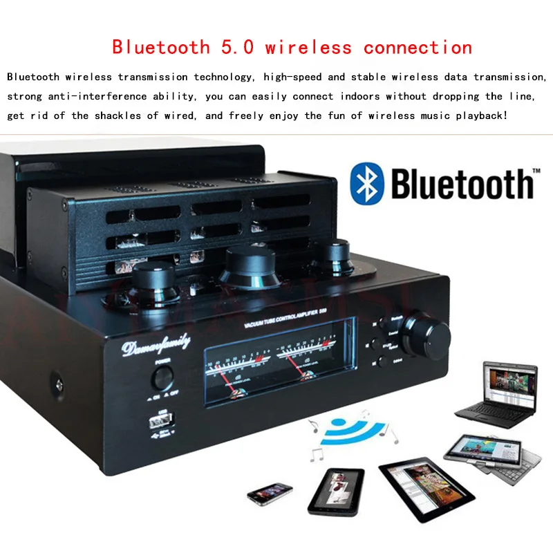 Aiyima-真空管アンプ,同軸,USB,Bluetooth 5.0,100W,2.0 6h3n
