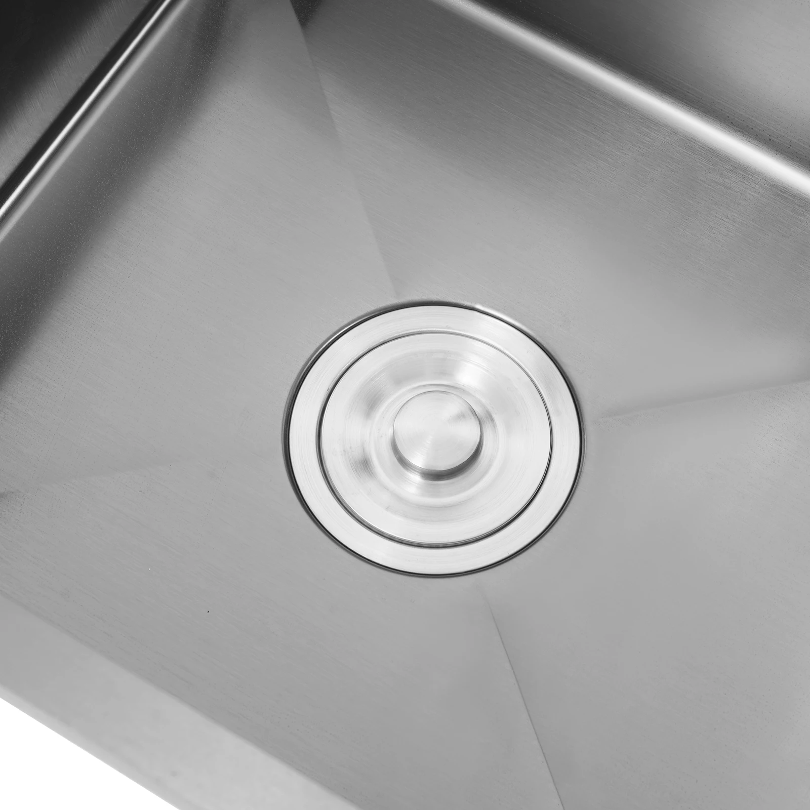 Edelstahl-Spüle, Einzelschüssel, Küchenspüle mit Abflusskorb, ausziehbarer Wasserhahn, 45 x 45 x 18 cm, zum Spülen von Geschirr und Gemüse – Detail 10