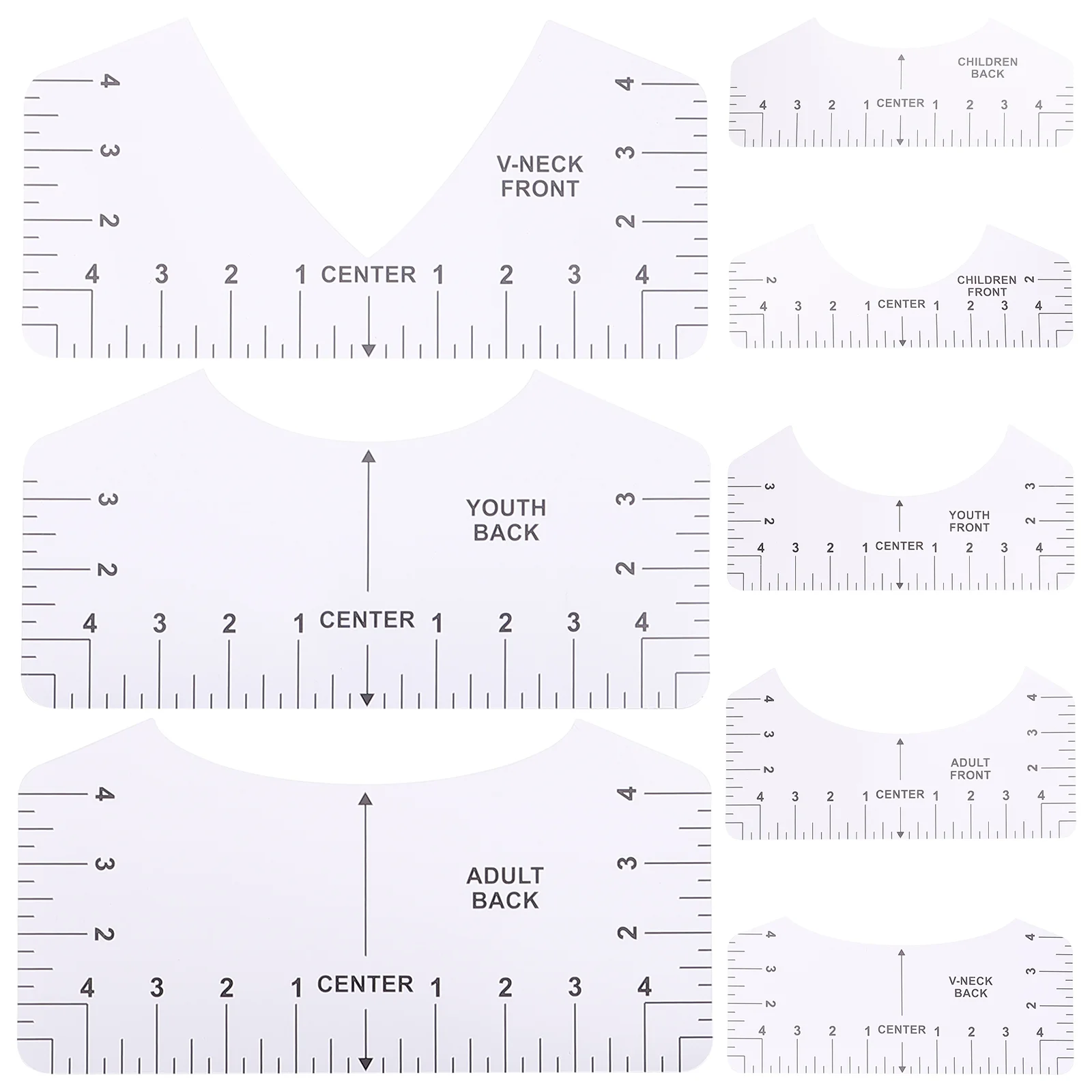 TSHIRT RULER GUIDE - 8 PIECE SET