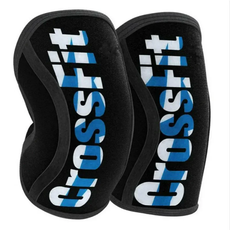 Professional Neoprene Sports Kneepads Compression Weightlifting Pressured Crossfit Knee Pad Training Knee Brace Support 2PCS 7mm
