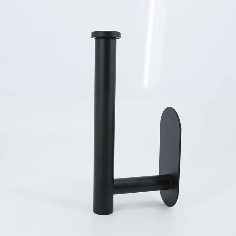 black silver Toilet paper holder roll towel bathroom wall rack stainless steel storage rack self-adhesive paper towel holder