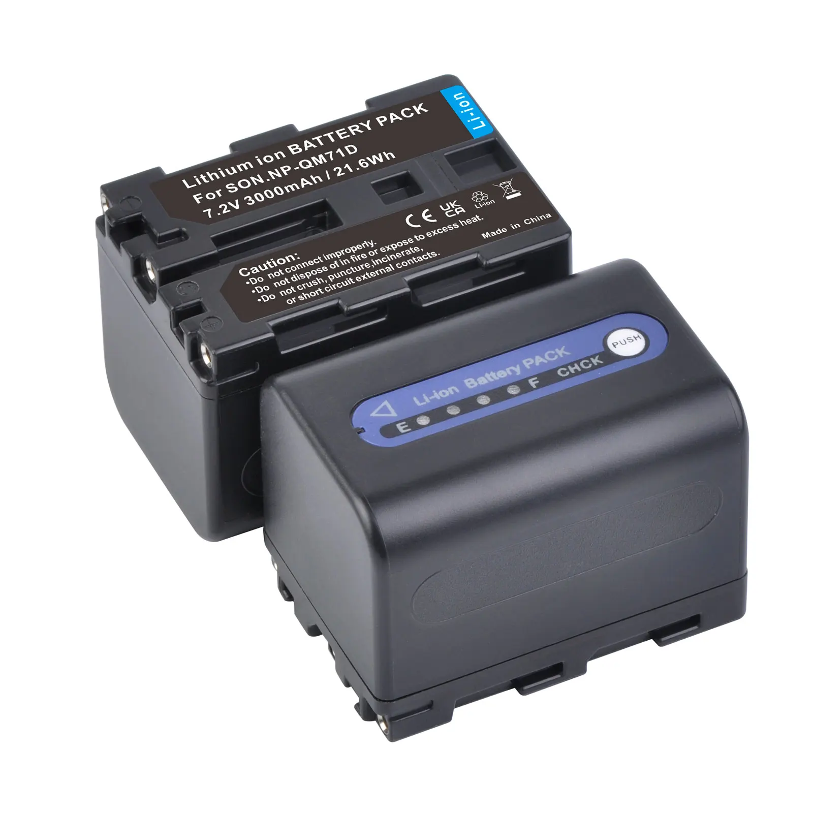 DSTE 2 Batteries NP-QM71D + Chargeur USB Pour Sony DCR-PC115 TRV27 TRV30 - Lot Puissant