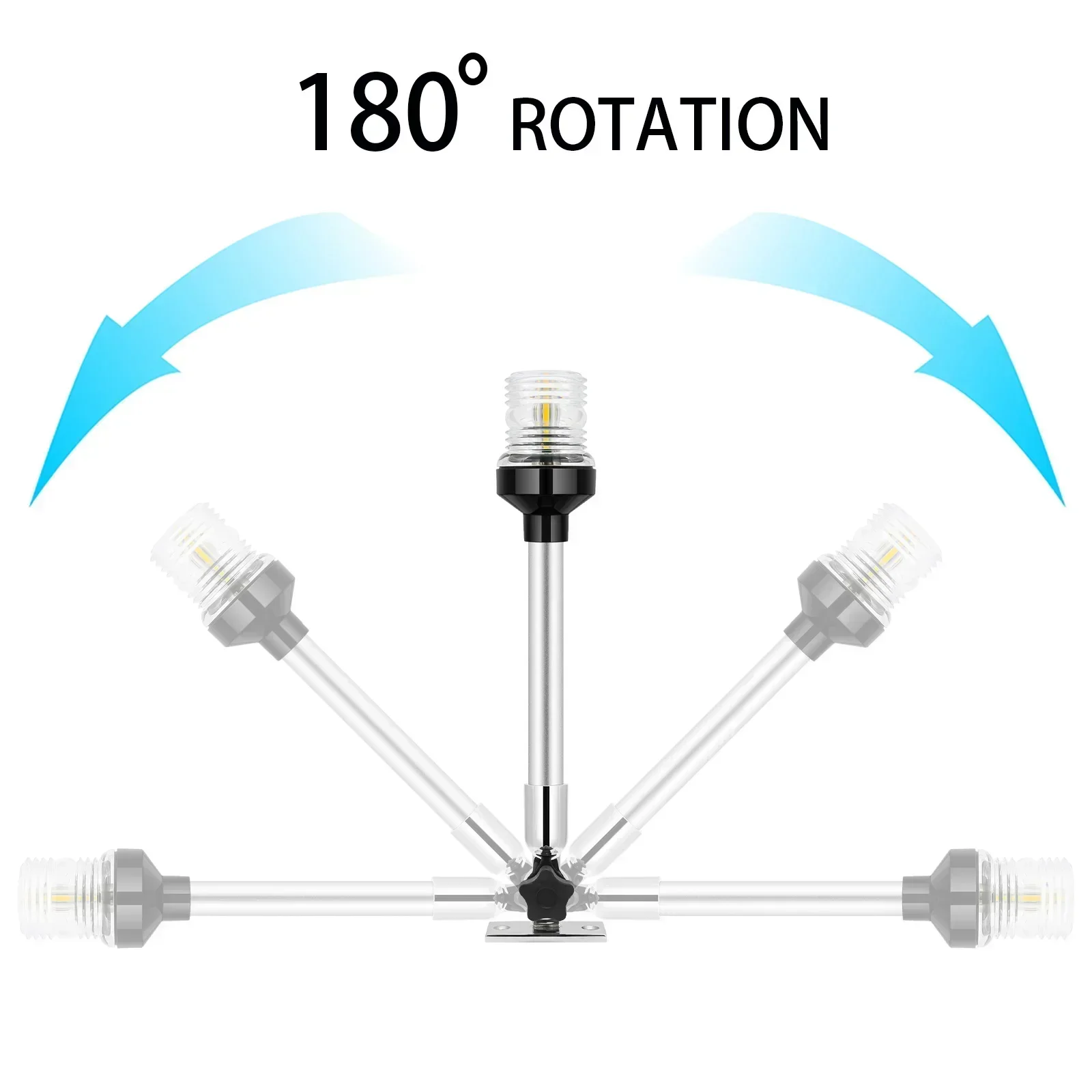 Marine LED Navigation Light – 12V/24V 360° Fold-Down Sailing Light - Image 5