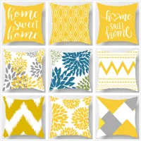 High-end fabric 45* 45cm pillow case home decoration cushion cover Geometric style home living room sofa pillow case Polyester p 1