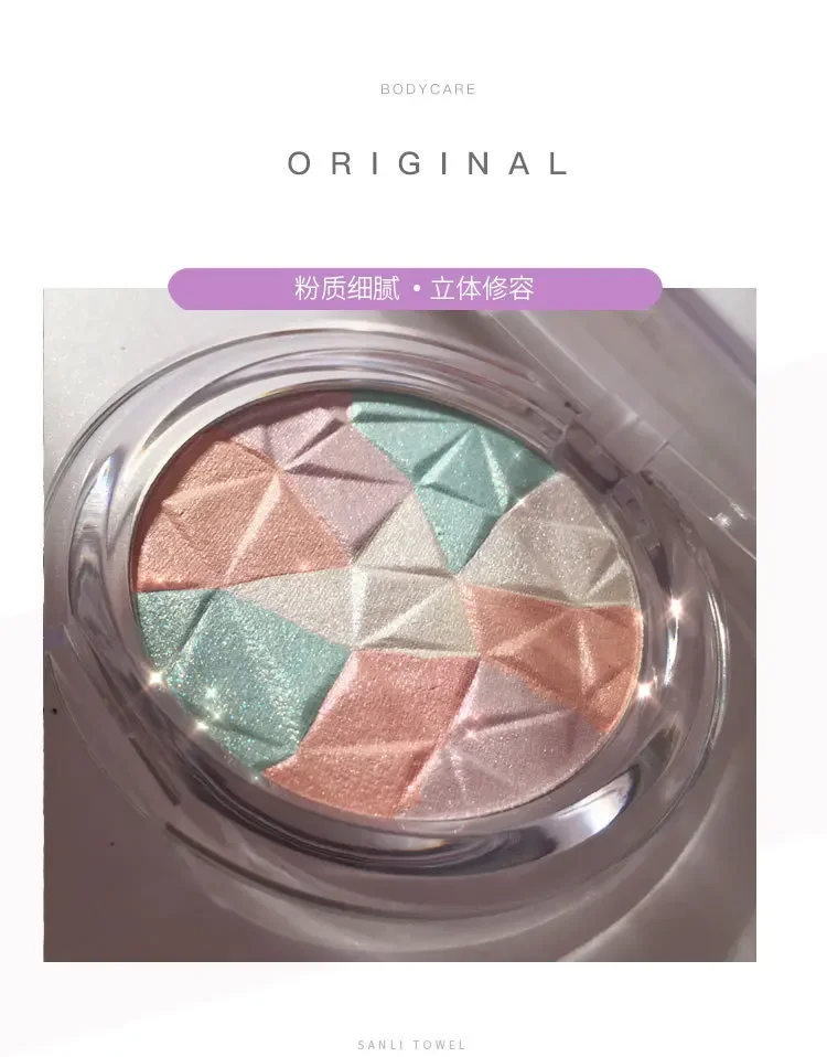 Description Picture 6 of itemHighlighter Powder Matte Pearlescent Facial Contour Palette Female Cosmetics Cute Makeup Palette Three-dimensional Face Nature