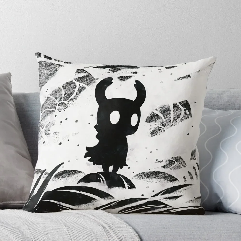 

Black and White Hollow Knight Throw Pillow home decor items Cushion Cover Bed pillowcases Cushions For Sofa