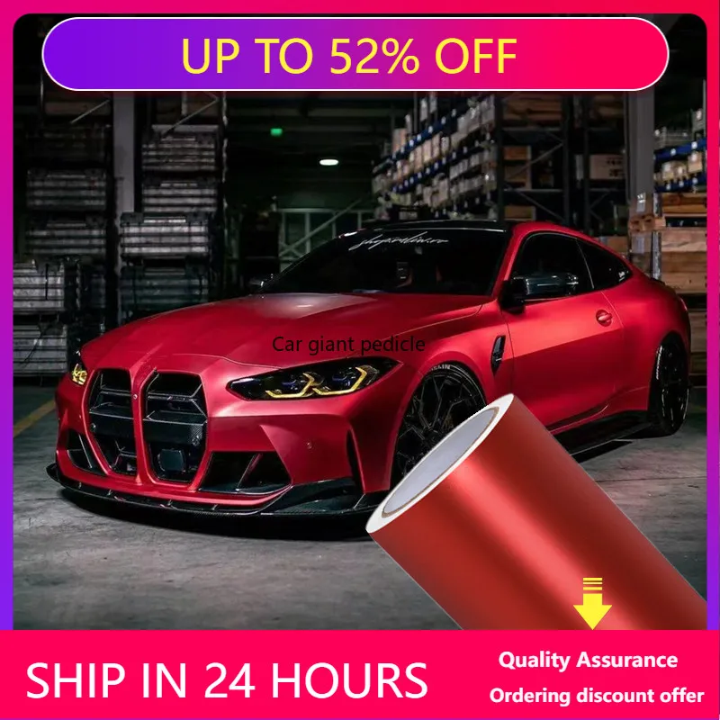 Matte Ceramics Red Vinyl Car Wrap Film Auto Plastic  Auto Plastic Assurance Air passage pattern Stickers Covering Foil 1.52x17M 1