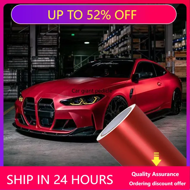 Matte Ceramics Red Vinyl Car Wrap Film Auto Plastic  Auto Plastic Assurance Air passage pattern Stickers Covering Foil 1.52x17M 1