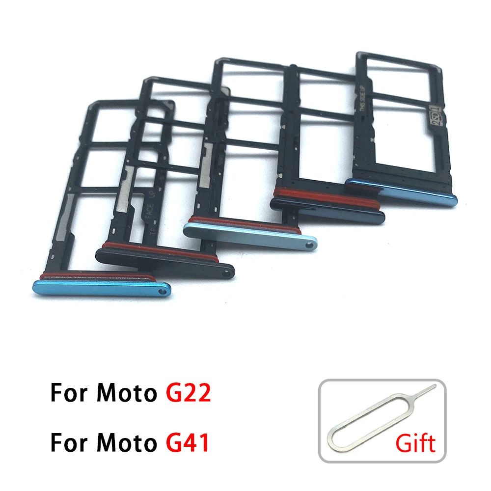 Sim Card Slot Tray Holder Para Moto G22 G30 G41 G50 5G G60 G100 SIM Micro SD Leitor de cartão Adaptadores Soquete Peças de reposição