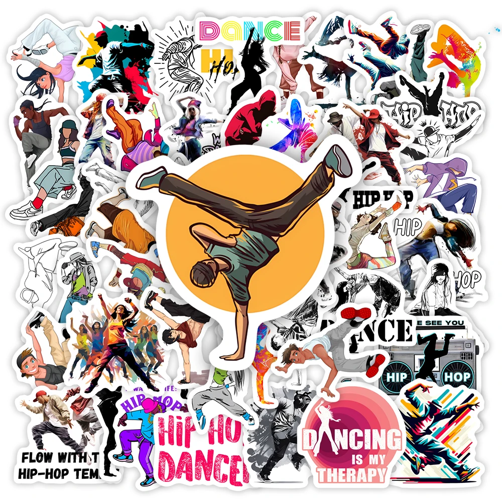 Hip Hop Street Dance Stickers Rap Dancer DIY Toys Decal for Scrapbook Laptop Phone Decorative Luggage Bottle Graffiti Waterproof