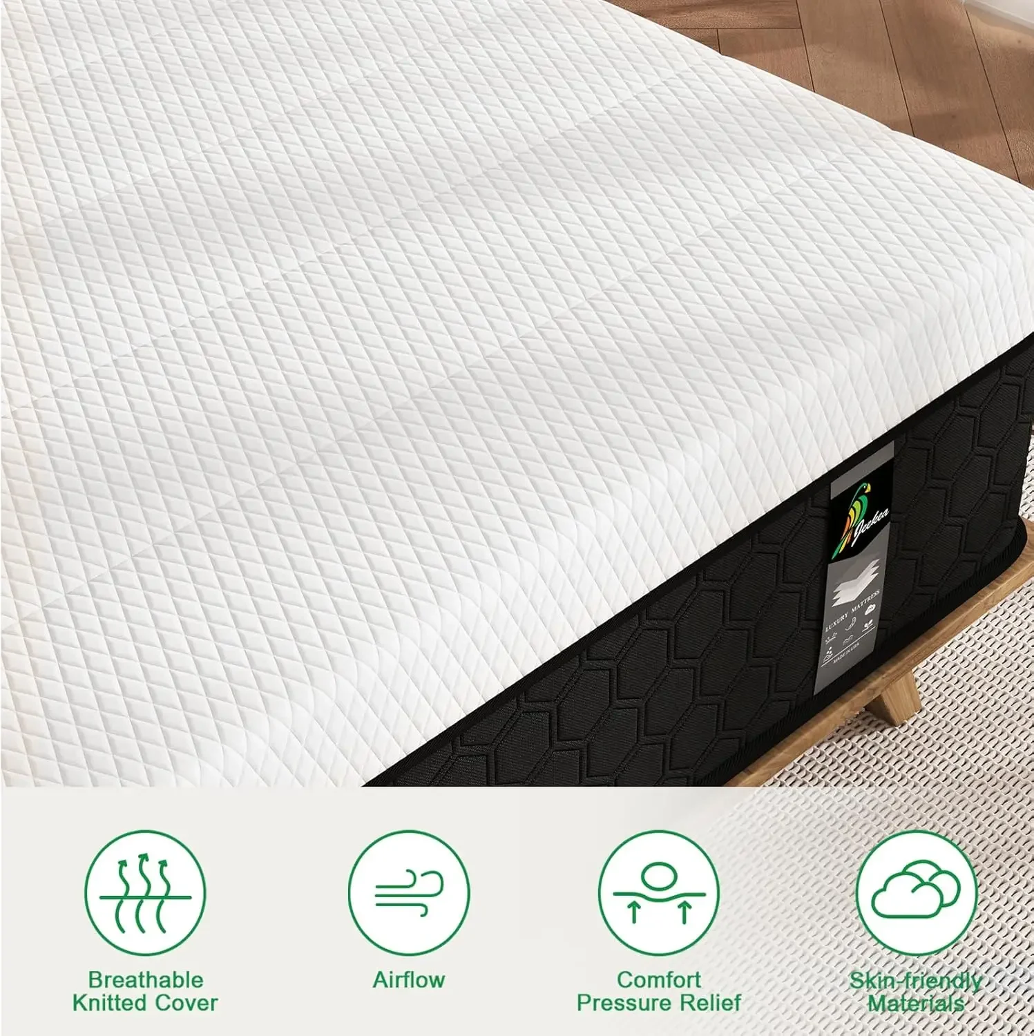 Full Size Mattress, 10 Inch Innerspring Hybrid Mattress in a Box with Memory Foam , Medium Firm Mattress Strong Edge Support