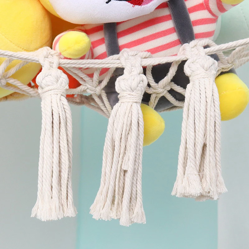 Stuffed Animal Net Elastic Stuffed Toy Hammock Macrame Creative Plush Toy Net Holder Corner Hanging Mesh Toy Storage Organizer for Nursery Bedroom