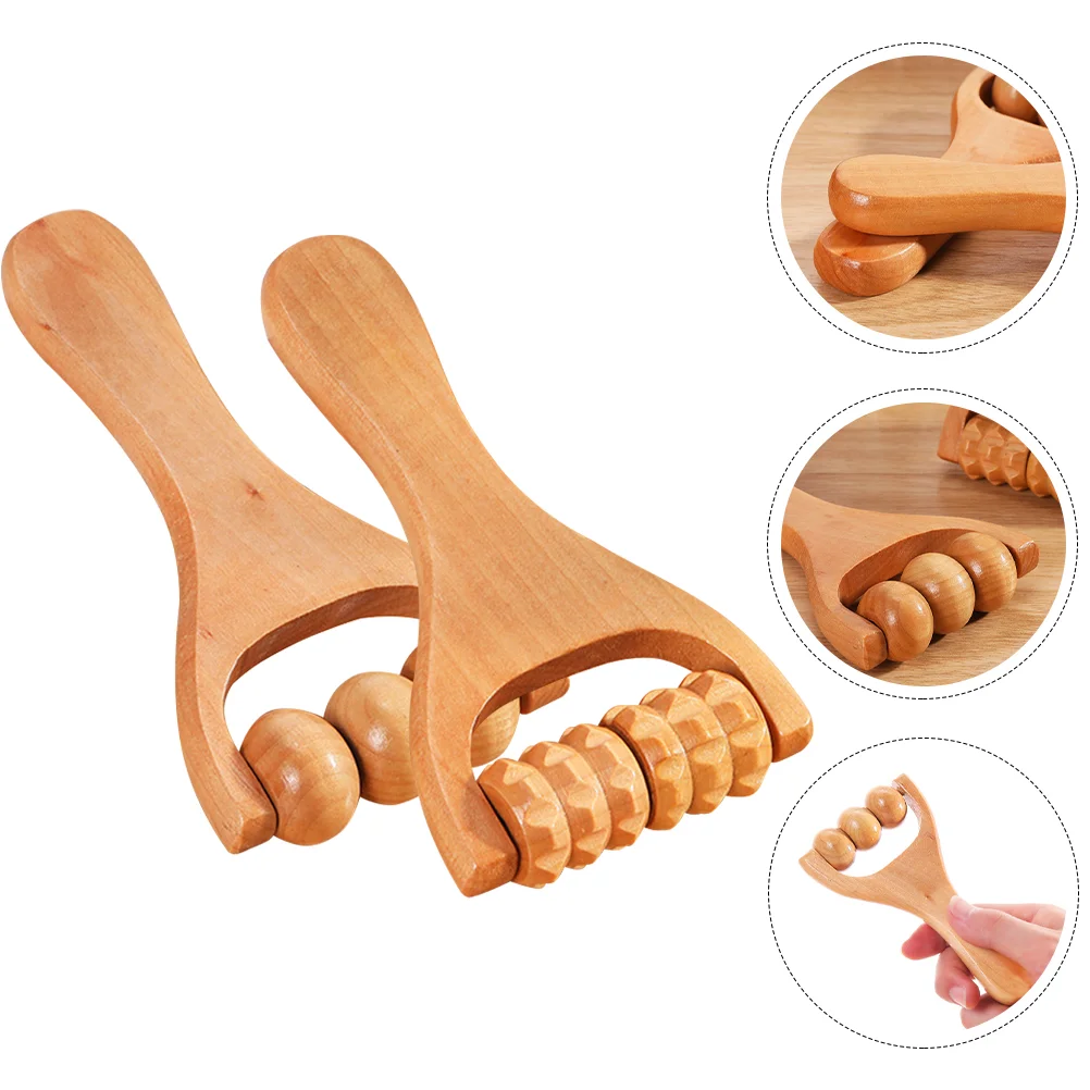 

2 Pcs Hand Roller Fascia Tool Leg Muscle Roller Handheld Muscle Roller Stick Wooden Trigger Point Stick Roller