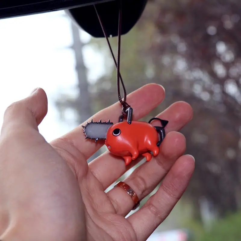 

20pcs Anime Chainsaw Man Keychains Pochita Rearview Mirror Car Pendant Cute Pochita Doll Toys Keyring Car Accessories Wholesale