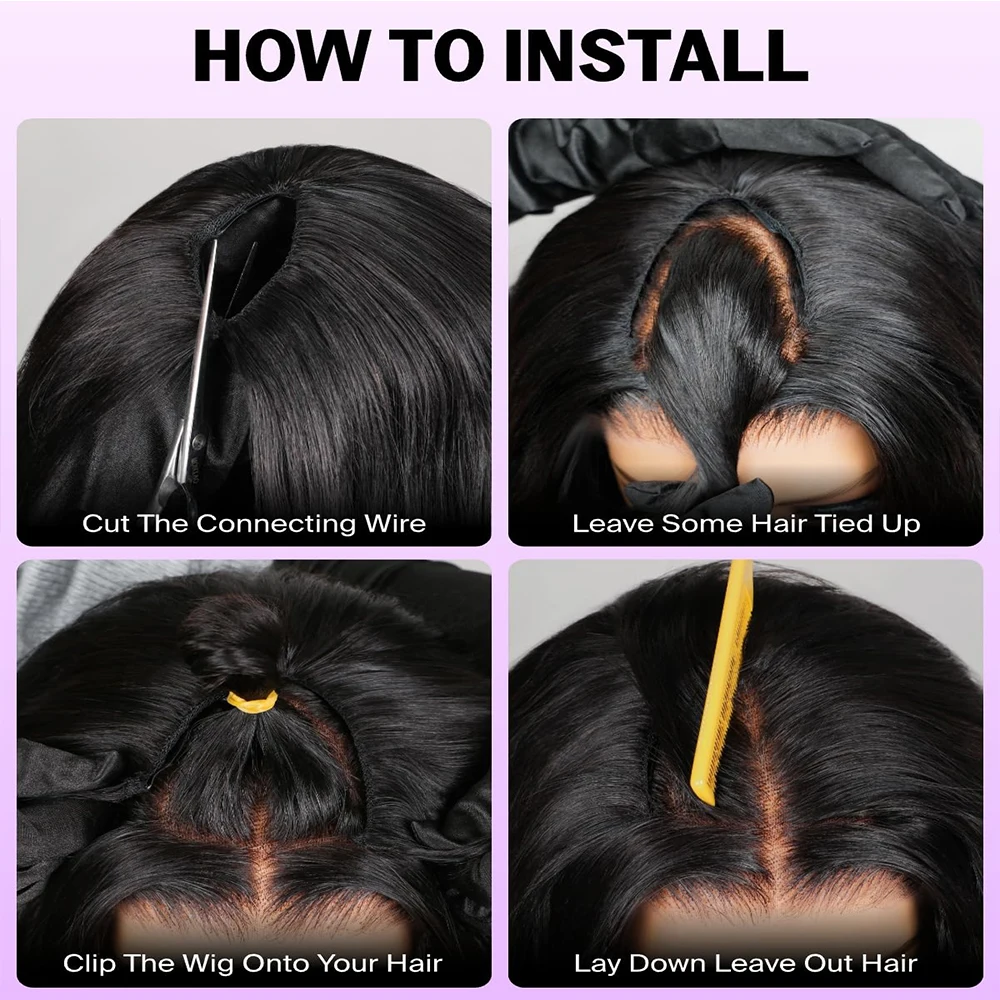 Body Wave V Part Wig Human Hair 36 Inches 250 Density Remy Glueless Half Wig Human Hair Wig Glueless Wig Human Hair Redy To Wear