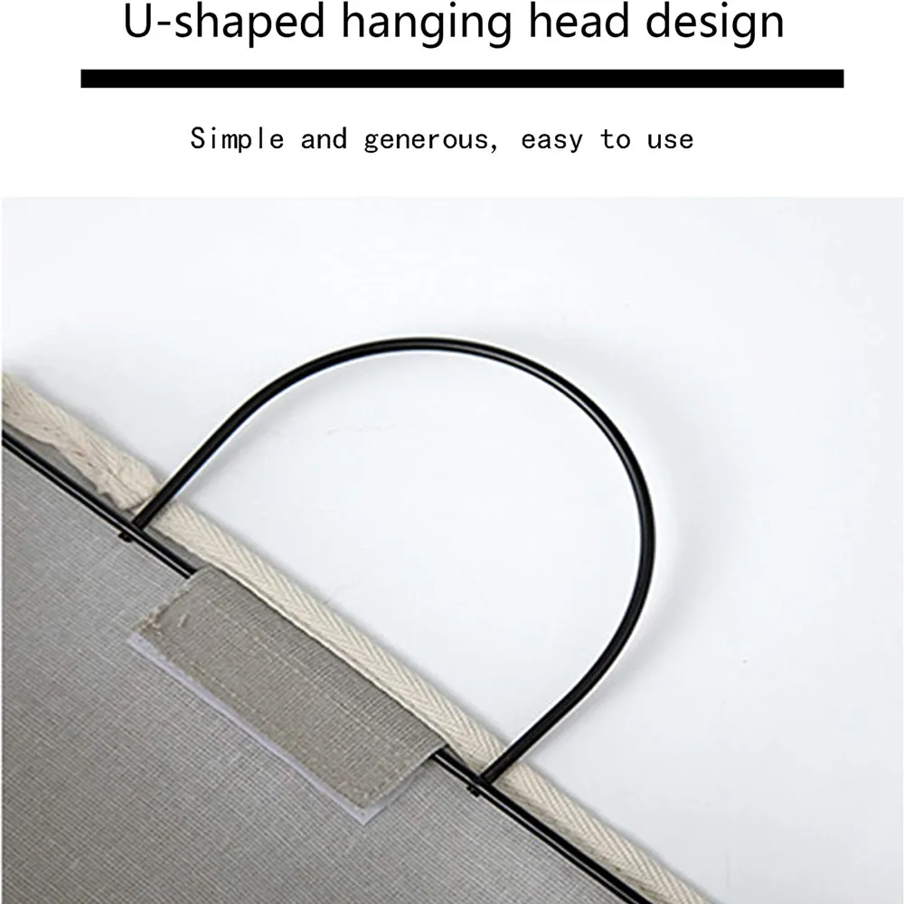 Dormitory Wall Hanging Storage Bag Wall Door Wardrobe Table Top Fabric Cotton Linen Organizer Basket For Books CD Magazine 2