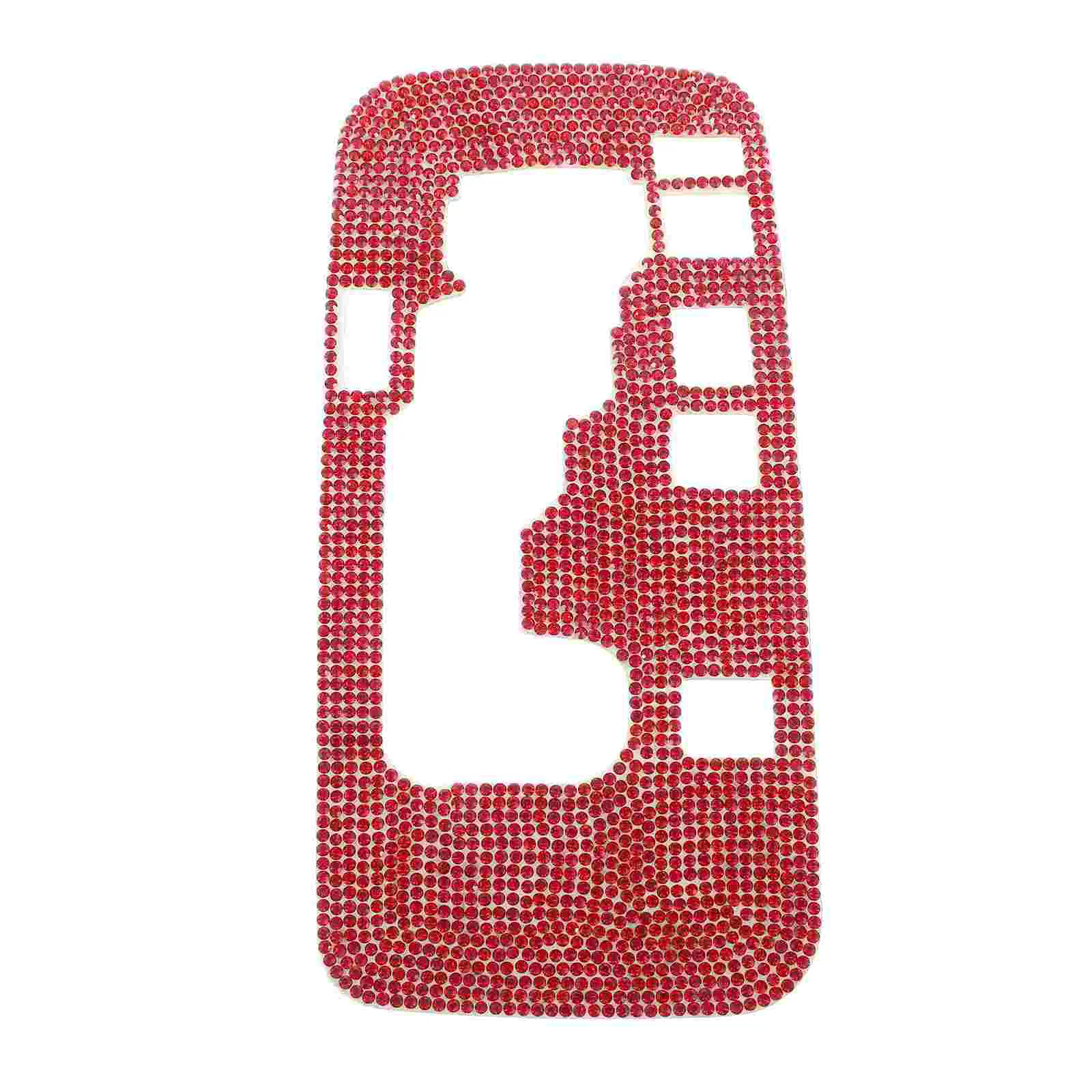 

Car Gear Patch Accessories for Panel Stickers Interior Decorations Red Rhinestones