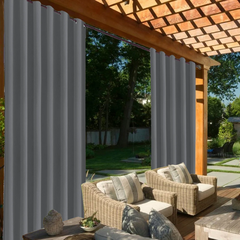 Outdoor Curtains Waterproof garden uv exterior curtain Sunlight Blackout  Curtain for Patio Porch Pergola Covered Terrace Gazebo - AliExpress, image size:1000x1000