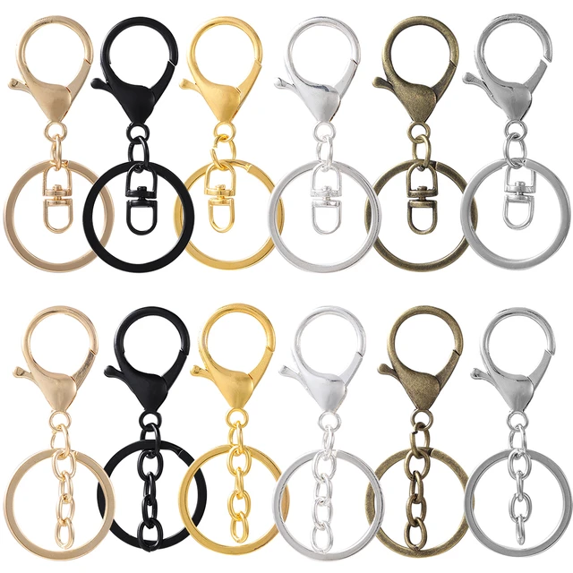 5pcs/lot 30mm Key Ring Long 70mm Popular Classic Plated Lobster Clasp Key  Hook Chain Jewelry Making for Keychain