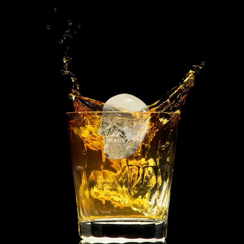 Silicone Cube Ice Ball Mold 3D Skull Shape Whiskey Wine Cocktail Marker Tray Mould Chocolate DIY Kitchen Accessories Slushie Cup silicone ice cube maker