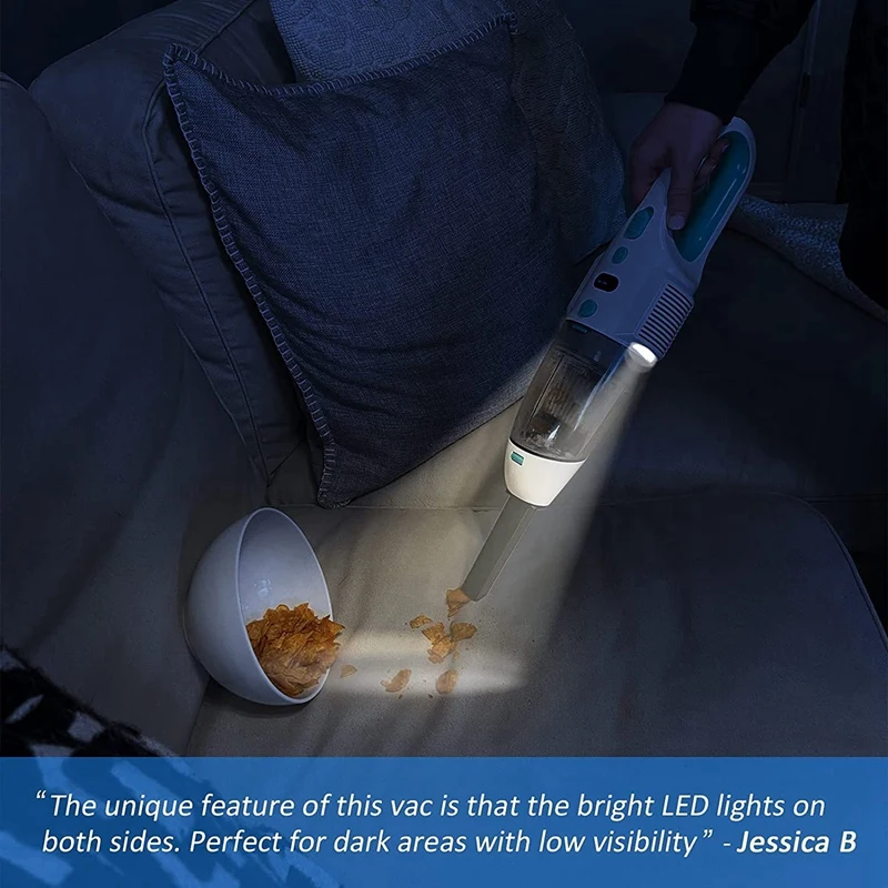 휴대용 무선 진공, 충전식 핸드 진공, 미니 자동차 진공 청소기, LED 조명, 미국 플러그