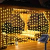 Solar Curtain Light Outdoor Waterproof Solar Fairy Garland String Lights Garden Yard Pavilion Wedding Party Holiday Decor Lights 1