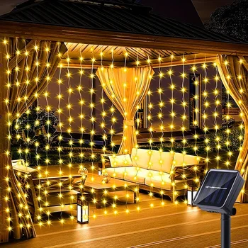 Tenda solare Luce esterna Impermeabile Solare Fata Ghirlanda Luci della stringa Giardino Cortile Padiglione Festa di nozze Luci decorative per le vacanze 1