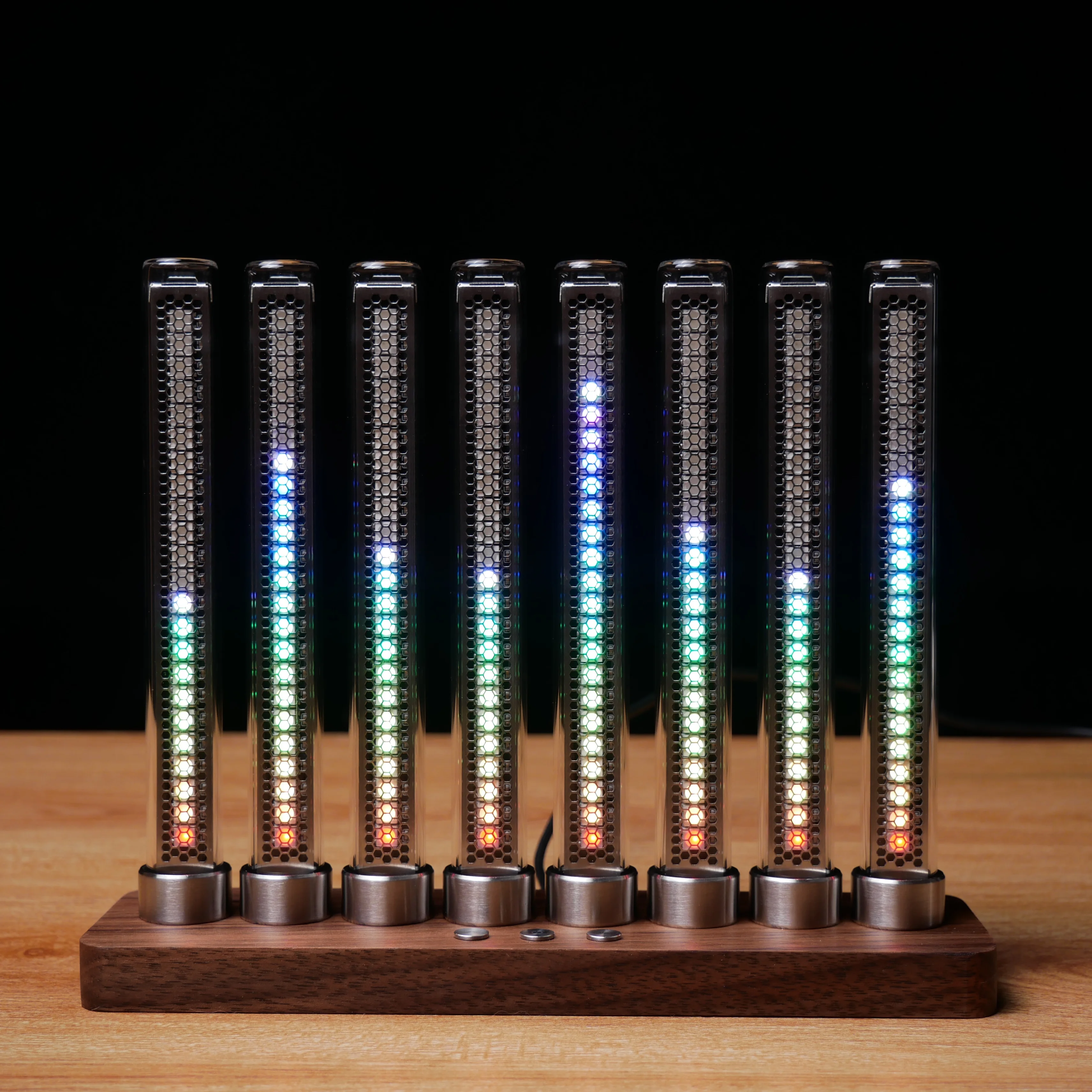 Audio Lights Music Spectrum Cyberpunk Analog Glow Tube Level Indicator VU Meter Music Rhythm Ambient Light LED Pickup Lamp
