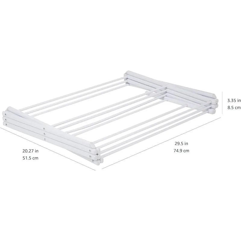 Foldable Portable Laundry Rack for Air Drying Clothing, Indoor Outdoor Use - 14.5" D x 29.5" W x 41.8" H, White 4