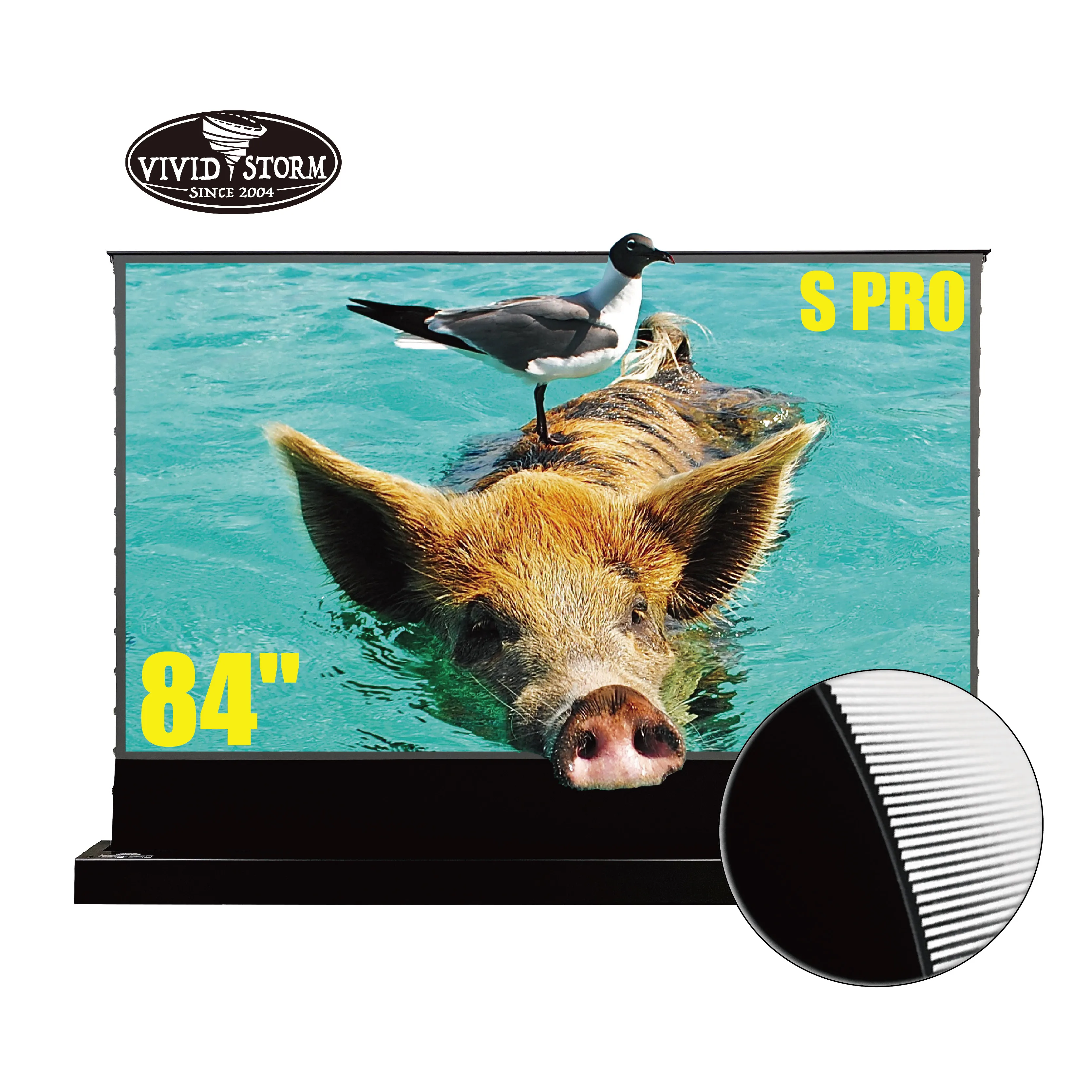 

VIVIDSTORM S PRO Projection Screen 84 Inch Floor Rising Reflective Portable UST ALR HD 4K 3D Rollable Laser Tv Projector Screen