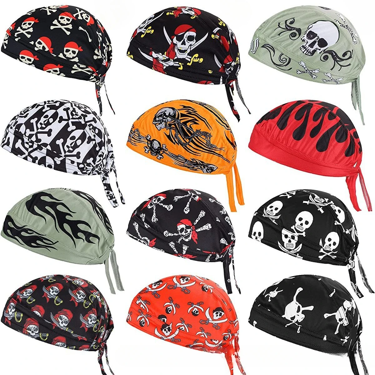 Cycling Bandana Outdoors Sport Headband Cycling Skull Pirate Cap Hat Bandana Head Wrap Breathable Helmet Liner Anti Sweat UV For Men And Women cycling bandana bandana headscarf cotton bandana multifunctional bandana headband tube