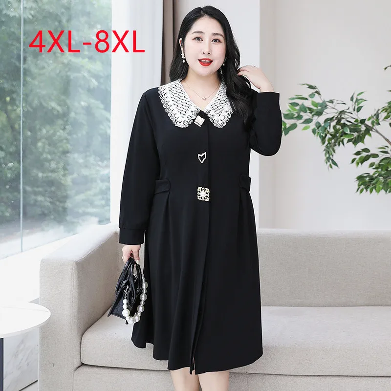 new-2022-ladies-spring-autumn-plus-size-dress-for-women-large-size-long-sleeve-v-neck-blackmidi-dress-4xl-5xl-6xl-7xl-8xl