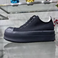 Casual Shoes Men Low Top Double Bumpers Thick Sole Canvas Black Dark Shadow Street Ro Lace Up Women Designer Luxury Sneakers 1