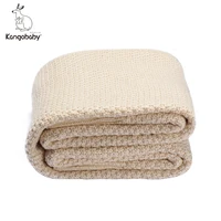 Kangobaby #My Soft Life# All Season Cotton Kinnted Shawl Baby Wool Blanket Newborn Wrap Infant Quilt Stroller Cover 1