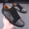 New Designer Fashion Men's Charm Rhinestone Black White Lace Up Shoes Male Causal Flats Moccasins Walking Sneakers 2