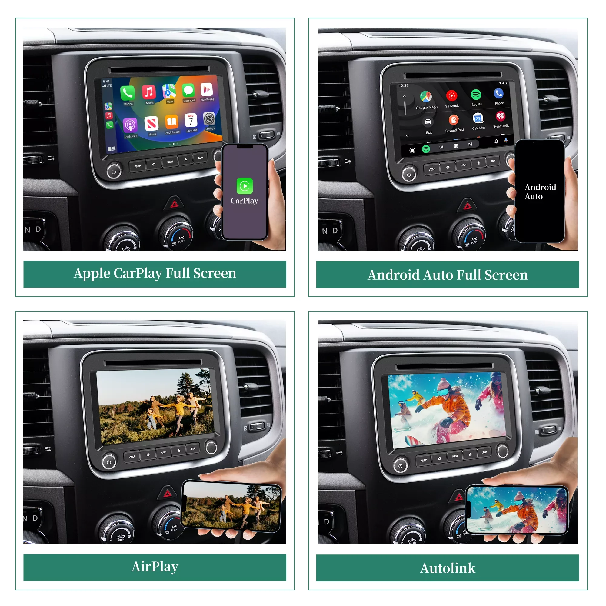 7-Zoll-Upgrade-Touchscreen-Haupteinheit für Jeep Cherokee mit Android 14, kabellosem CarPlay und kabellosem Android Auto – Detail 4