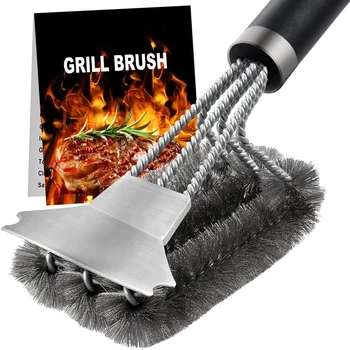 Safe BBQ Grill Brush & Scraper with Handle 1