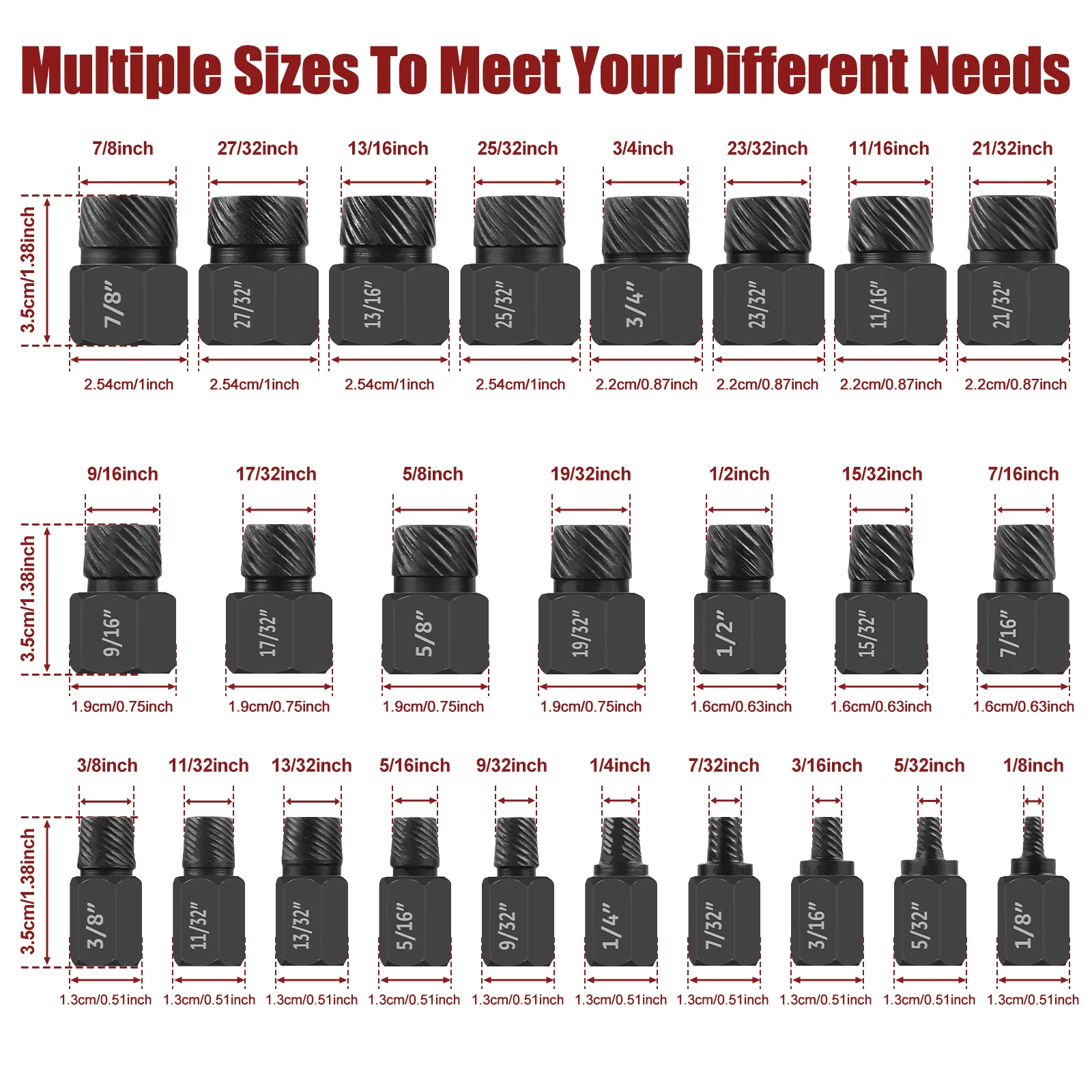 Set Estrattori Viti Danneggiate 6 Pezzi HSS Professionale - Kit Rimozione Viti Stripate Da M3 A M25 - Foto 7