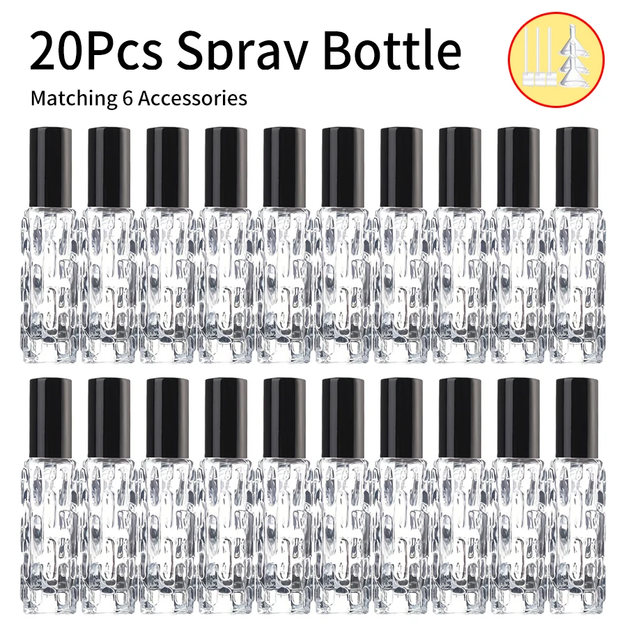 20 قطعة 10 مل زجاجات رذاذ عطر من الزجاج الشفاف | خ...