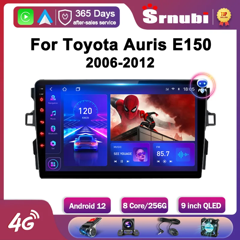 

Srnubi Android 12.0 Car Radio For Toyota Auris E150 2006 2007-2012 Multimedia Player 2Din 4G GPS Navigation Carplay Head unit