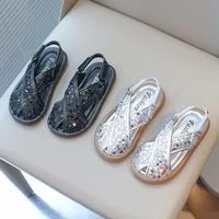 2025 Summer New Children Fashion Sandals for Girls Korean Style Soft Non-slip Round Head Versatile Princess Chic Beach Shoes 1