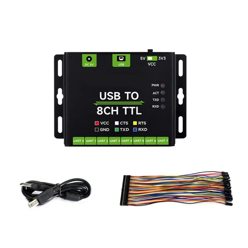 Waveshare Industrial USB to 8 Channel UART Converters, USB to UART Adapters, Protections Circuit, System
