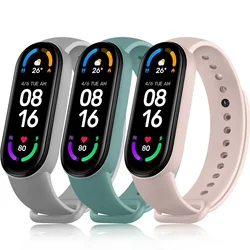 3-Pack Soft Silicone Waterproof Sport Strap for Mi band 5 (3pcs)